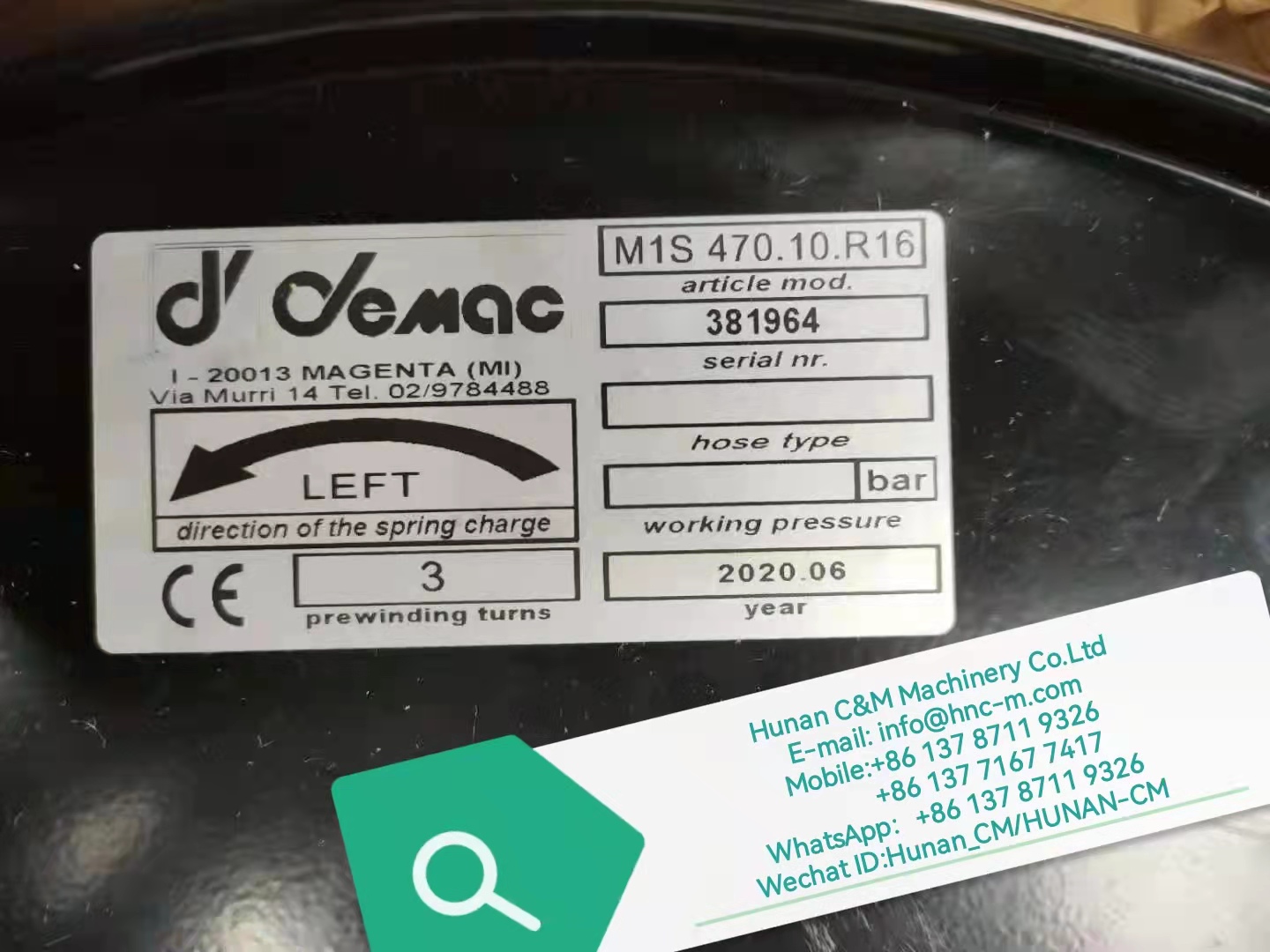 ZOOMLION mobile crane Hose drum demac 1019900137 M1S470.10.R16